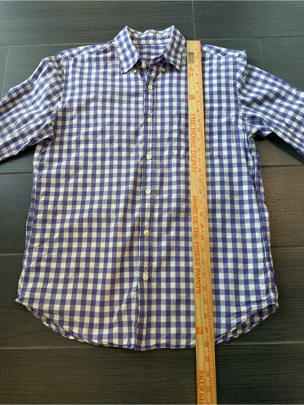 J. Crew Light Weight Purple and White Gingham Button-Down Shirt